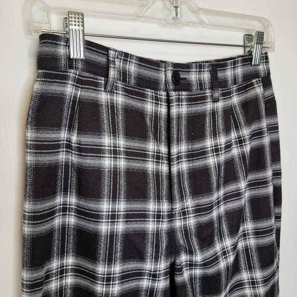 Reformation Franklin Flannel Pants 2 Black Plaid Academia - Picture 4 of 7